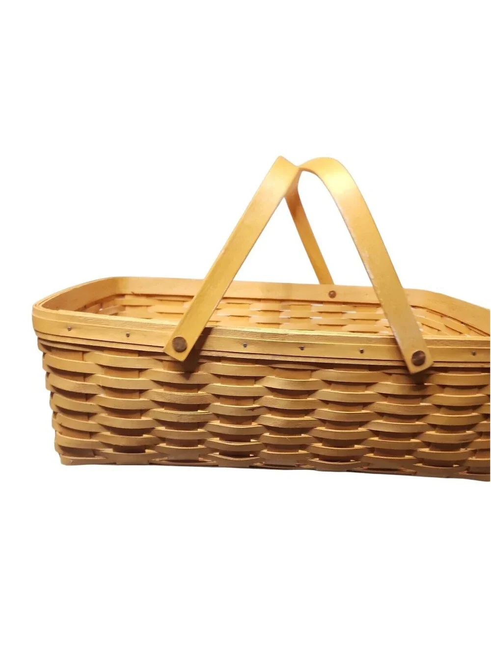 Longaberger 1997 Market Basket Honey Brown with Liner & 2 Swing Handles